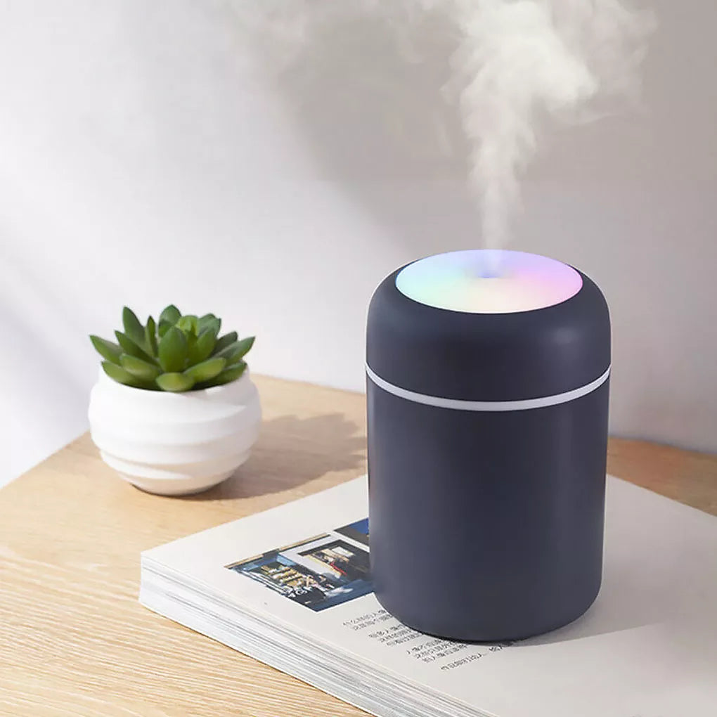 Mini Humidifier 300ml Bedroom Office Living Room Portable Low Noise Diffuser Atmosphere Light Mist Sprayer Aroma Diffuser