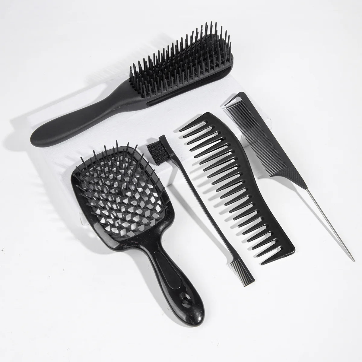 5 pcs/Set Detangling Brush Set Faster n Easier Detangle Wet or Dry Hair with No Pain.Hair Comb Dual Edge Brush Styling Comb for Curly/Straight/Wet/Dry/Long/Short Hair.