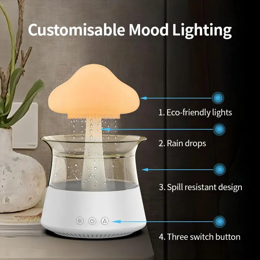 Relax Cloud Rain Diffuser Humidifier Raindrop Aromatherapy Machine Ultrasonic Atomization Humidification Colorful Lamp